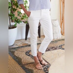 FRANK & EILEEN Wicklow Twill Pant In White size 8
